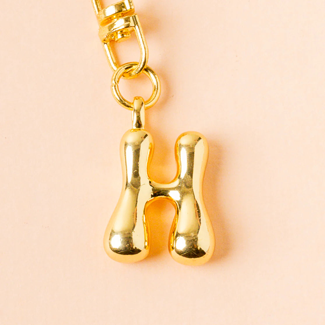 GOLD BUBBLE LETTER KEYCHAIN