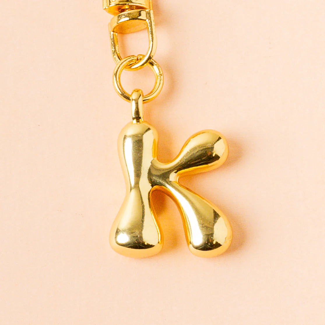 GOLD BUBBLE LETTER KEYCHAIN