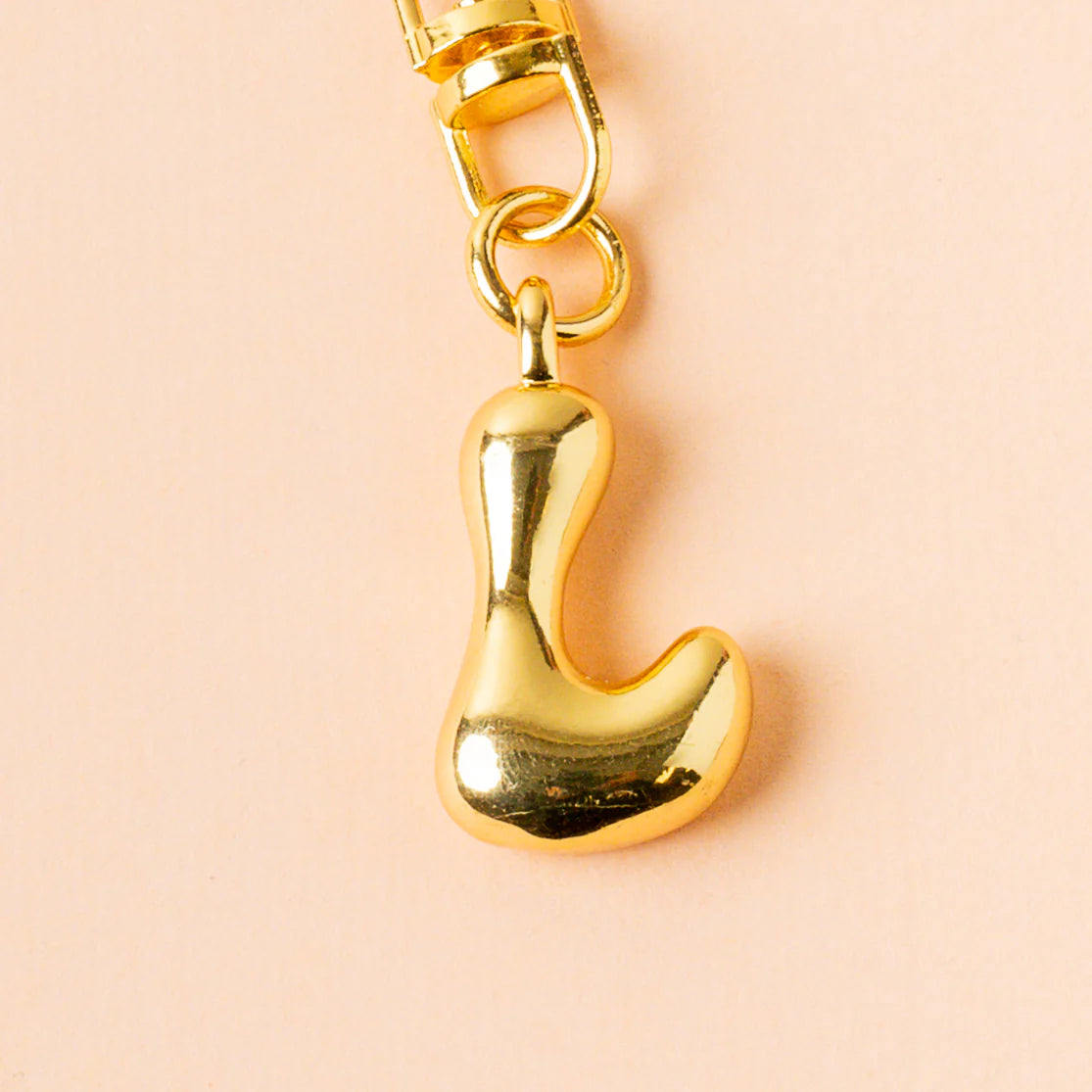 GOLD BUBBLE LETTER KEYCHAIN