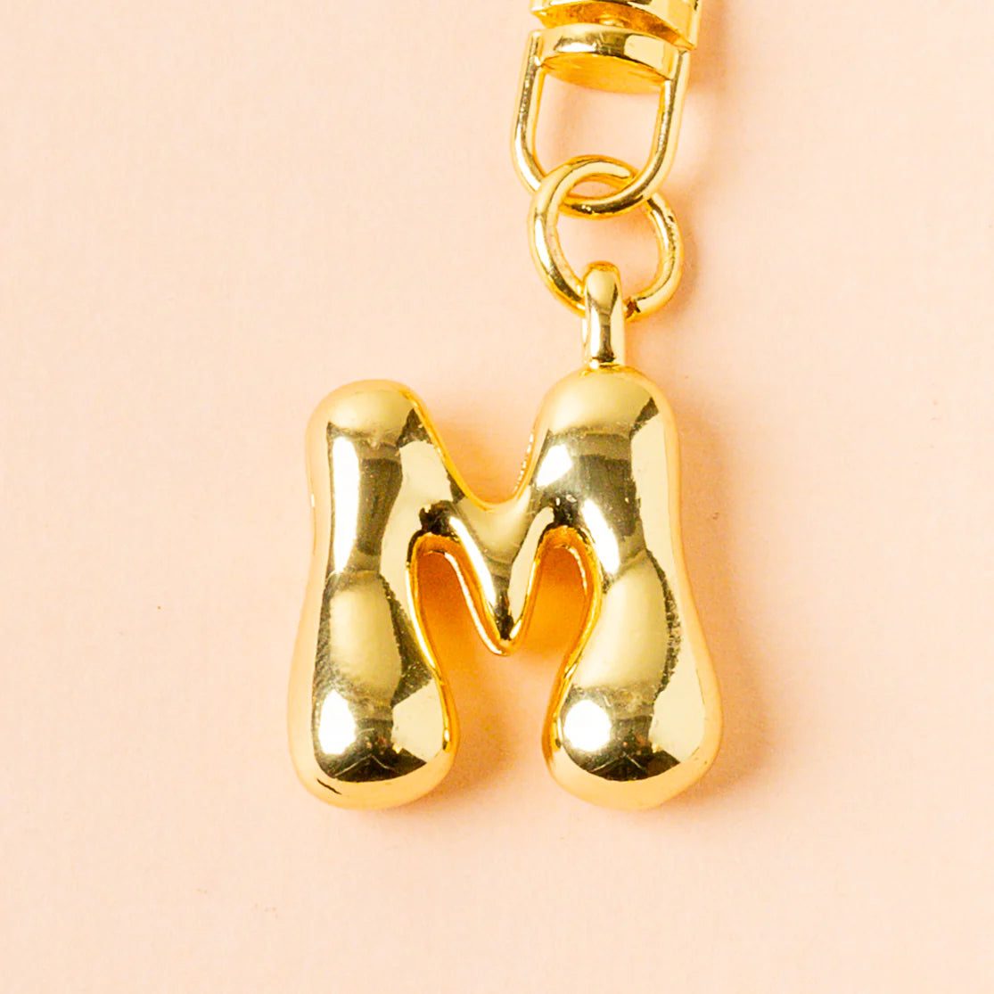 GOLD BUBBLE LETTER KEYCHAIN