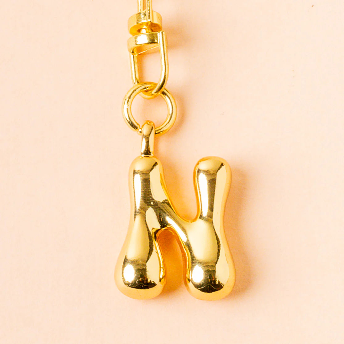GOLD BUBBLE LETTER KEYCHAIN