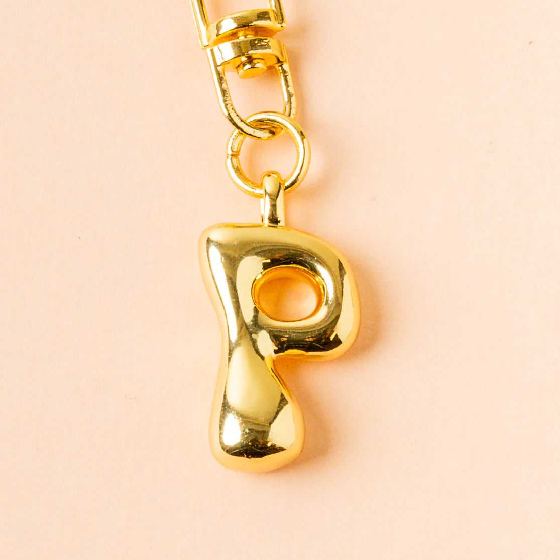 GOLD BUBBLE LETTER KEYCHAIN