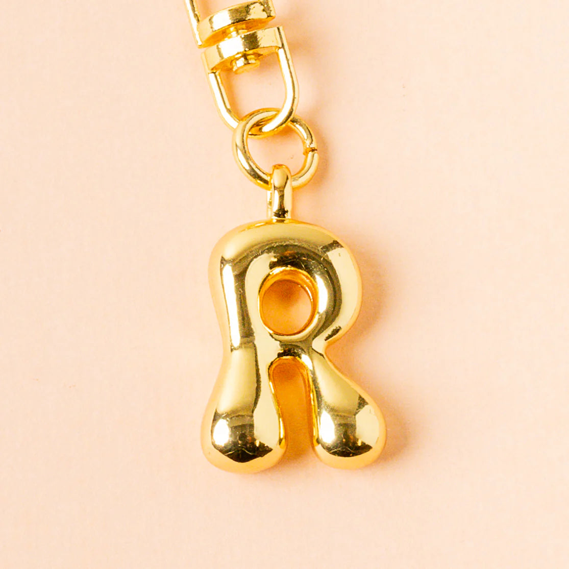 GOLD BUBBLE LETTER KEYCHAIN
