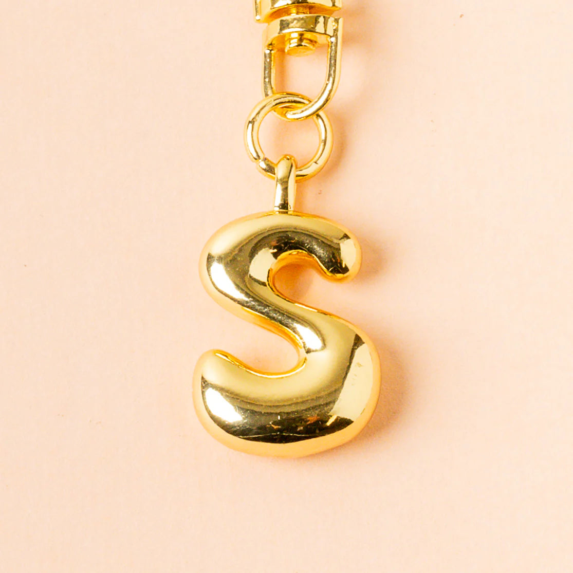 GOLD BUBBLE LETTER KEYCHAIN