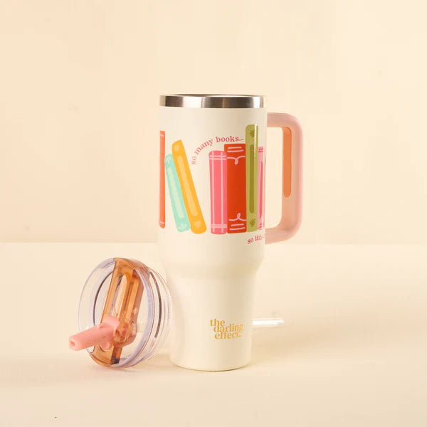 40 OZ LIFESTYLE FLIP STRAW TUMBLER - SO MANY BOOKS