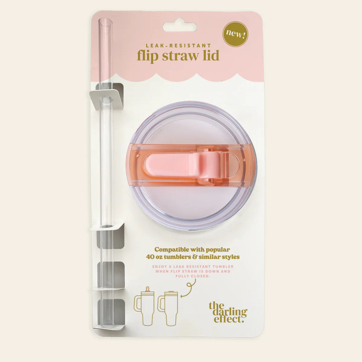 40 OZ LIFESTYLE FLIP STRAW LID - PINK