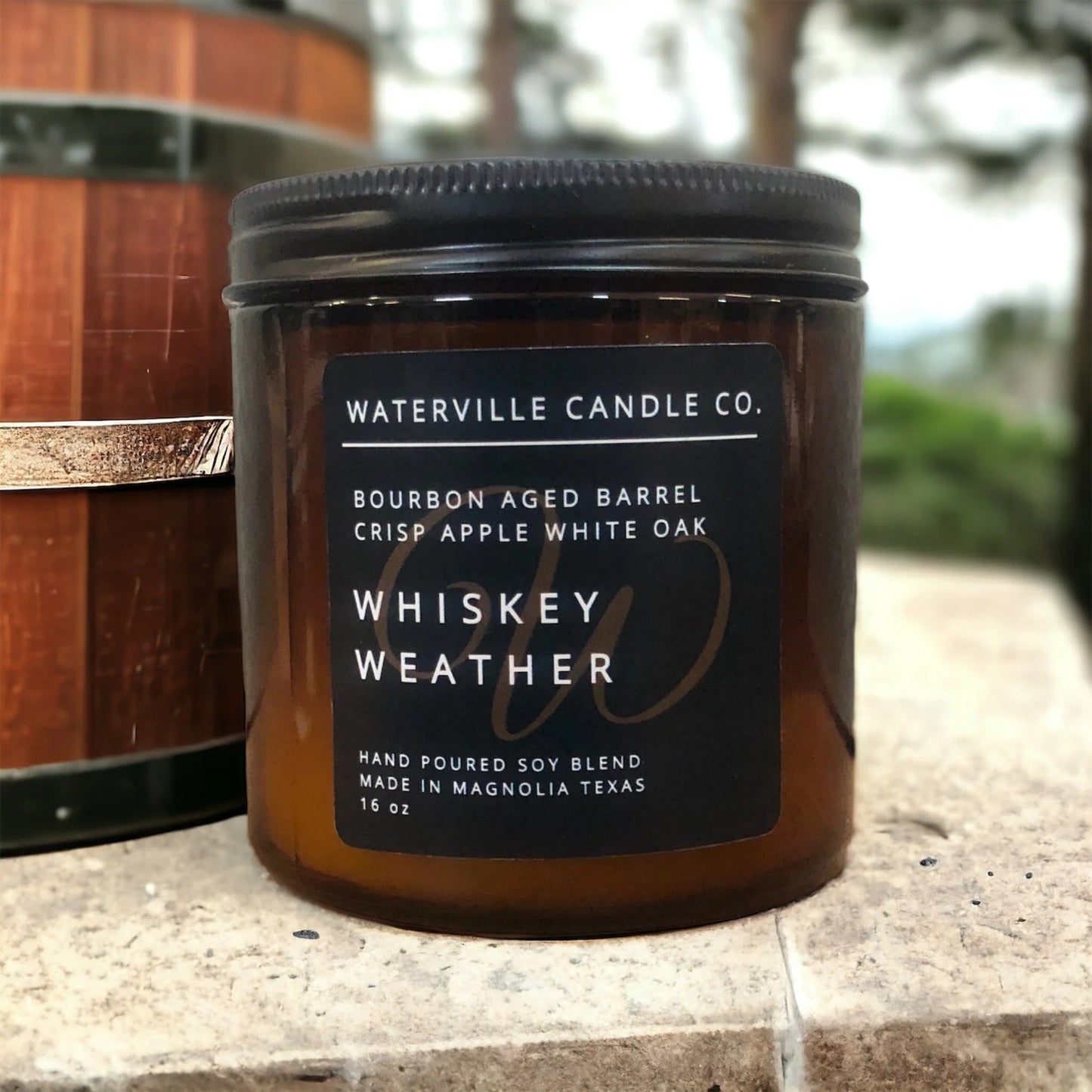 WATERVILLE SOY CANDLE AMBER JAR 16 OZ.