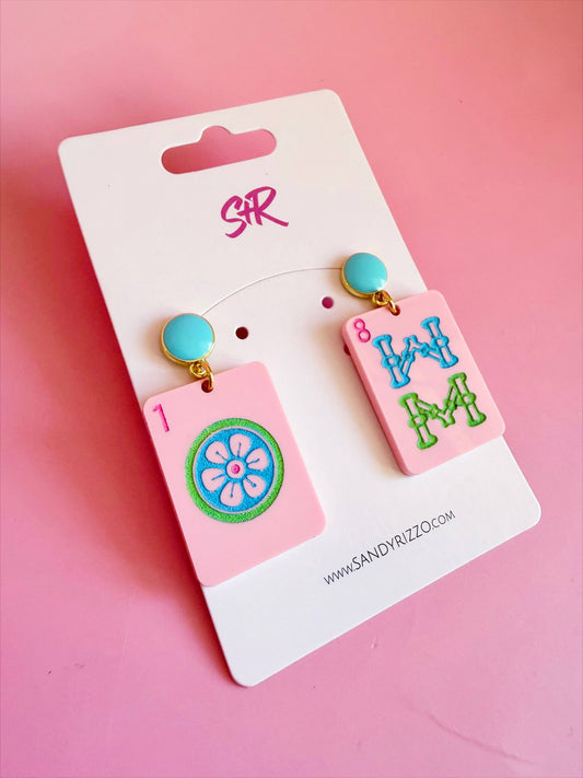 Pink Mahjong Dangle