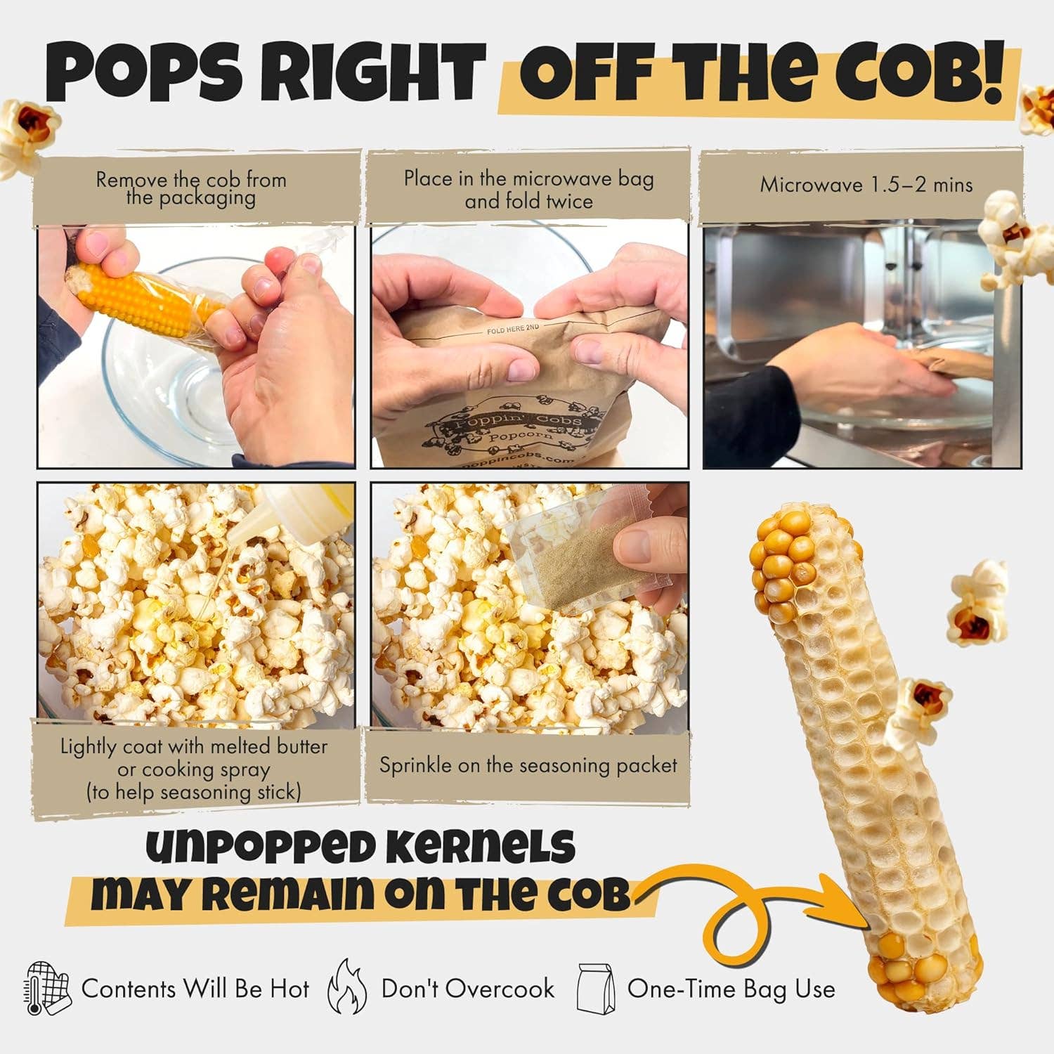 Popcorn on the Cob with White Cheddar Seasoning