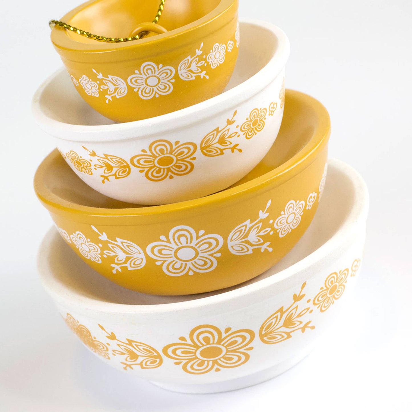MINI PYREX-INSPIRED BOWL ORNAMENT - RETRO CHRISTMAS DECOR
