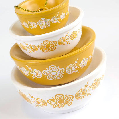 MINI PYREX-INSPIRED BOWL ORNAMENT - RETRO CHRISTMAS DECOR