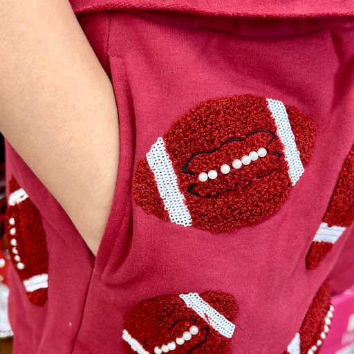 Crimson Fuzzy Football Set