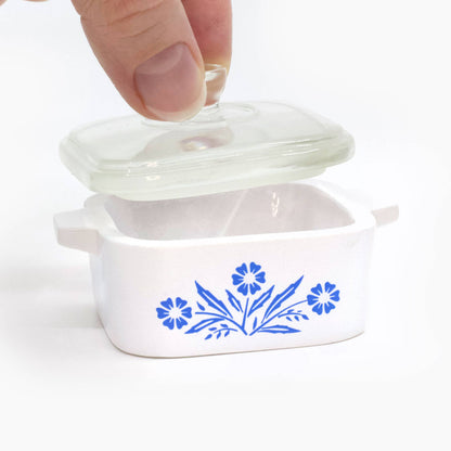CORNFLOWER TRINKET BOX - CORNING WARE-INSPIRED JEWELRY DISH