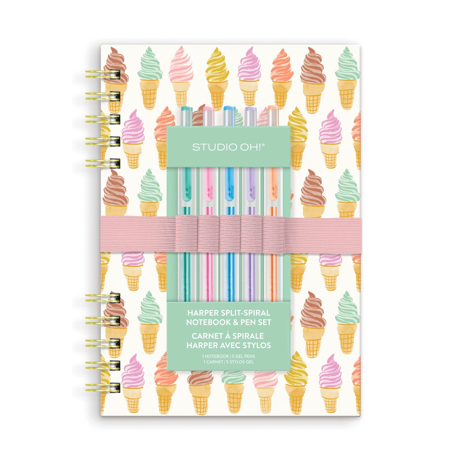 COOL & CREAMY HARPER SPLIT-SPIRAL NOTEBOOK & PEN SET - Pharm Favorites by Economy Pharmacy