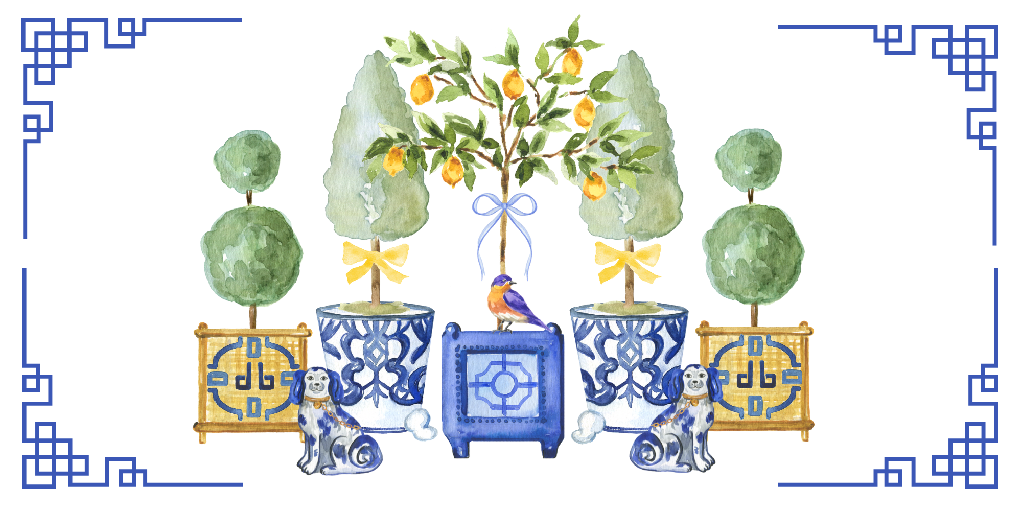 CHINOISERIE trinket tray insert set of 5