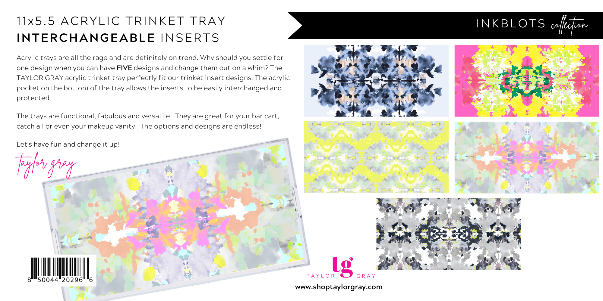 INKBLOTS trinket tray insert set of 5