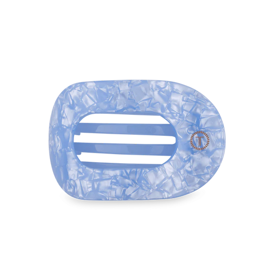 TELETIES BLUE LAGOON MEDIUM FLAT ROUND HAIR CLIP