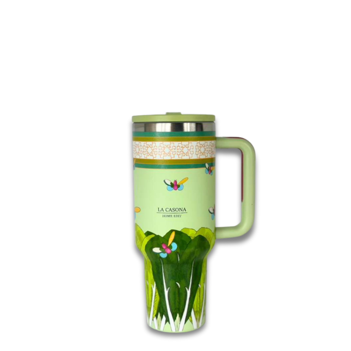 VINTAGE INSPIRED FLIP STRAW TUMBLER WITH HANDLE - 40 OZ