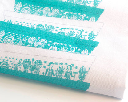 VINTAGE BOWL STACK COTTON TEA TOWEL