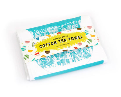 VINTAGE BOWL STACK COTTON TEA TOWEL