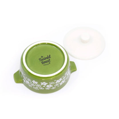 PYREX-INSPIRED SPRING BLOSSOM CASSEROLE CERAMIC TRINKET BOX