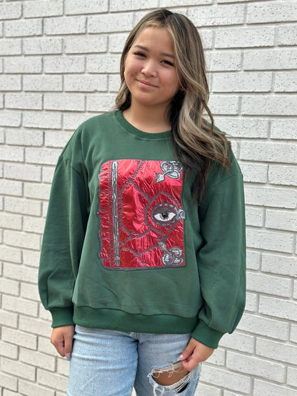 GREEN BOOOOOK SWEATSHIRT