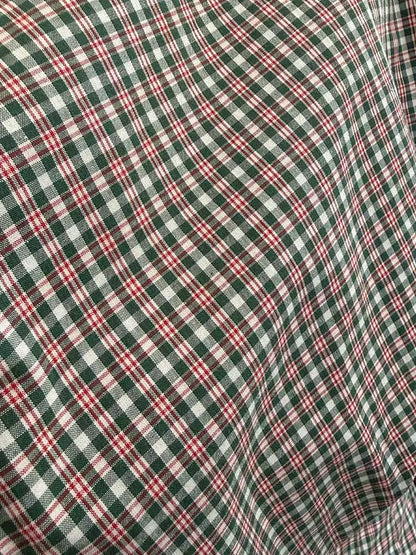 GREEN/RED PLAID BUTTON DOWN SHIRT