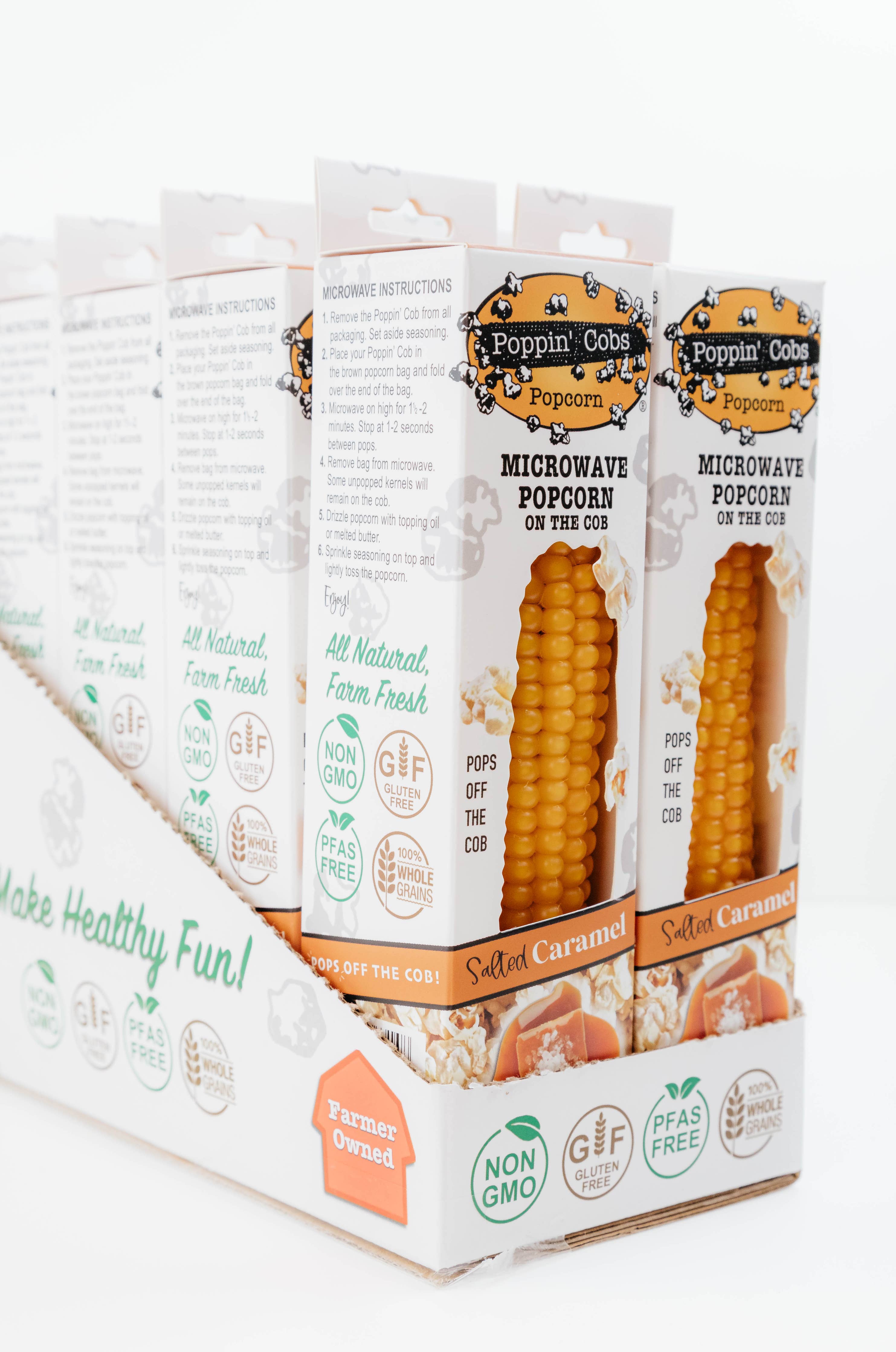 Popcorn on the Cob with Salted Carmel Seasoning 