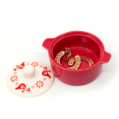 PYREX-INSPIRED FRIENDSHIP CASSEROLE CERAMIC RINKET BOX