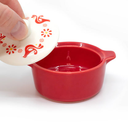 PYREX-INSPIRED FRIENDSHIP CASSEROLE CERAMIC RINKET BOX