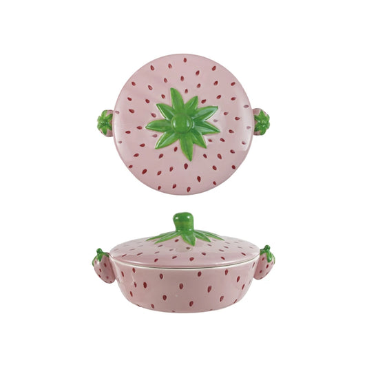 STONEWARE STRAWBERRY SHAPED BAKER HANDLES - PINK, GREEN, RED - Pharm Favorites by Economy Pharmacy
