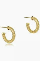 Round Gold 0.5" Post Hoop - 4mm - Textured Twist