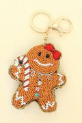 BEADED GINGERBREAD KEYCHAIN
