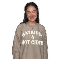HAYRIDES & HOT CIDER CORDED SWEATSHIRT