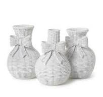 BOWED BEAUTY BASKET WEAVE VASE