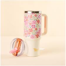 40 OZ LIFESTYLE FLIP STRAW TUMBLER - SECRET GARDEN PINK