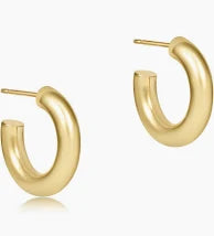 Round Gold 0.5" Post Hoop - 4mm - Smooth