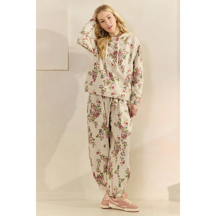 FLORAL HOODIE AND PANT 2 PC. SET