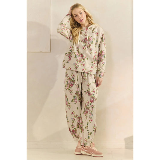 FLORAL HOODIE AND PANT 2 PC. SET