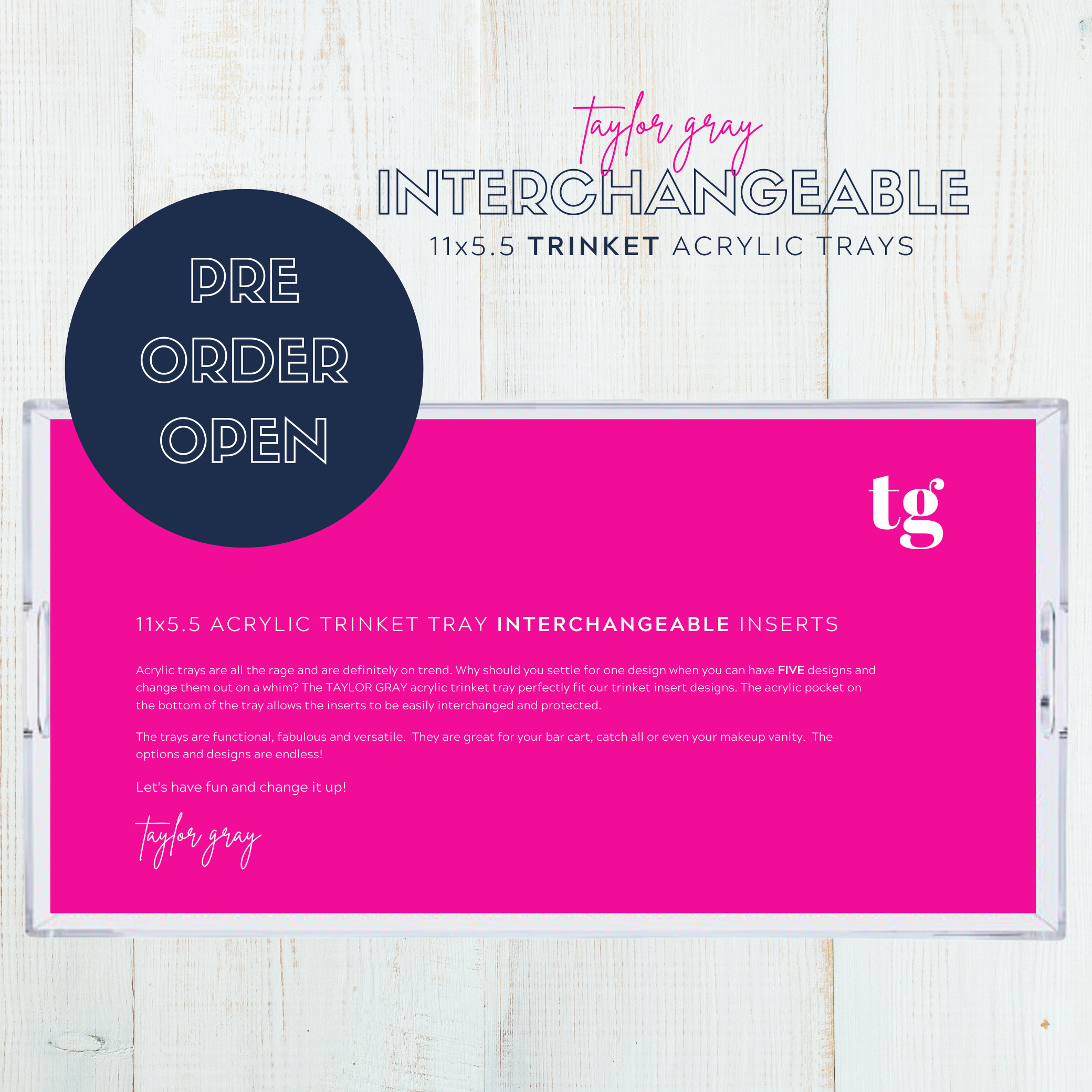 11x5.5 Acrylic TRINKET Tray Blank