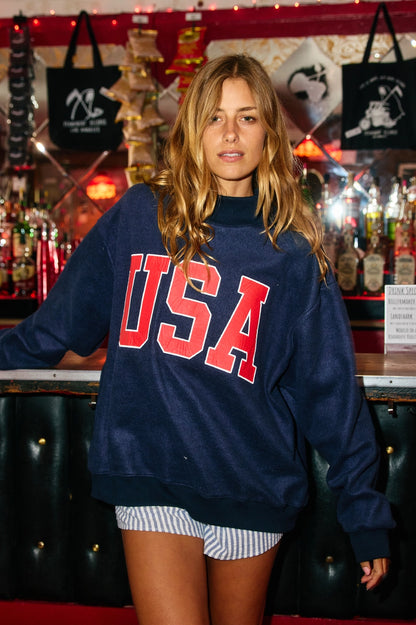 USA AND FLAG REVERSIBLE MOCK NECK SWEATSHIRT - Pharm Favorites by Economy Pharmacy