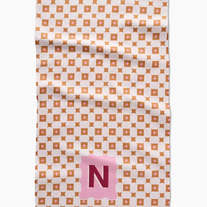 GEOMETRY KITCHEN TEA TOWEL - MONOGRAM