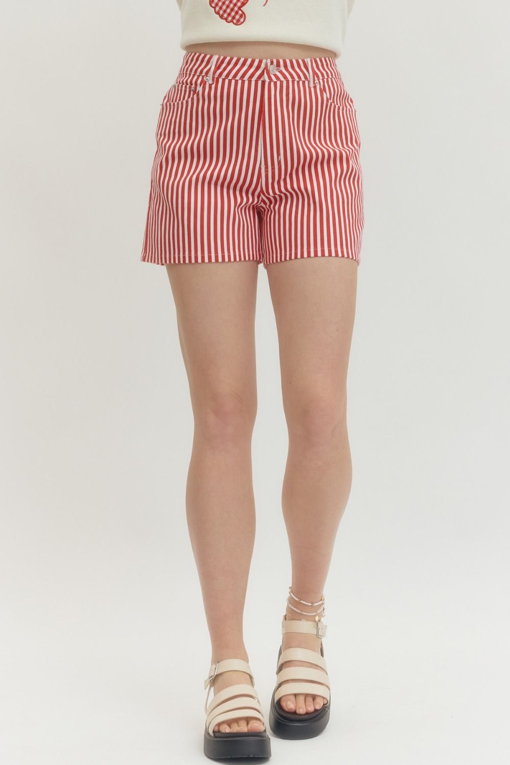 PIN STRIPE DENIM SHORTS - Pharm Favorites by Economy Pharmacy