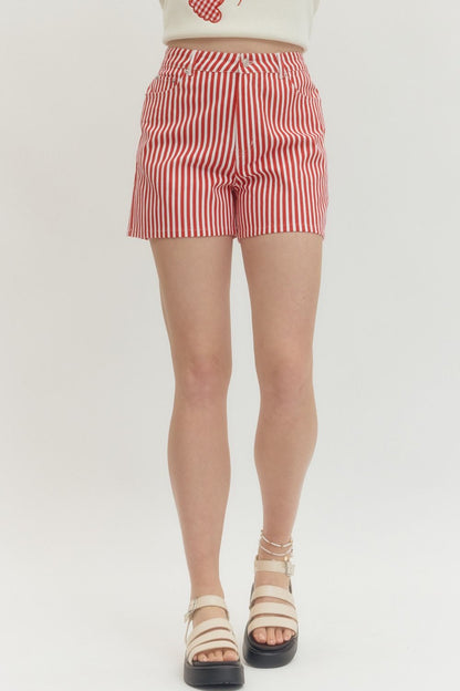 PIN STRIPE DENIM SHORTS - Pharm Favorites by Economy Pharmacy