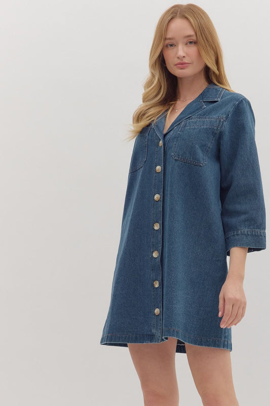 DARK DENIM MINI DRESS