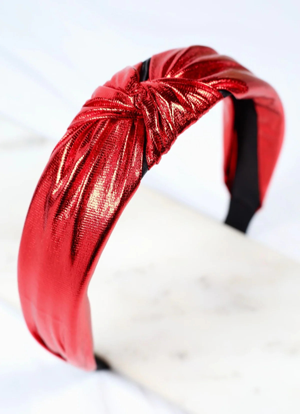 Red Metallic Knot Headband