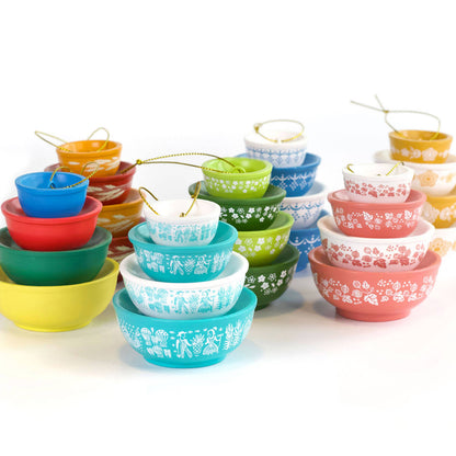 MINI PYREX-INSPIRED BOWL ORNAMENT - RETRO CHRISTMAS DECOR