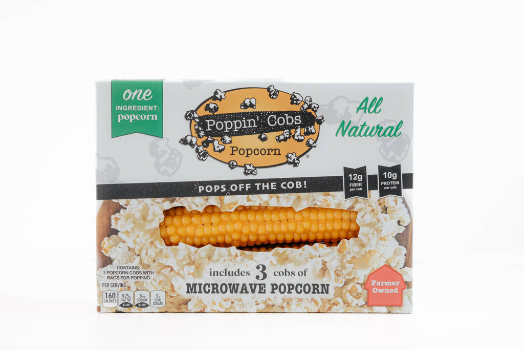 Popcorn on the Cob - Poppin Cobs Microwave Popcorn - 3 Pack