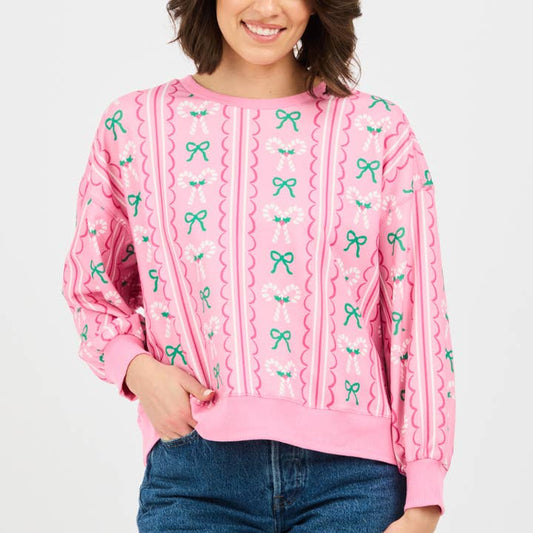 MILLIE PEPPERMINT TREES SWEATSHIRT