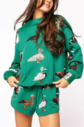 Dark Green Duck Mock Neck Sweatshirt